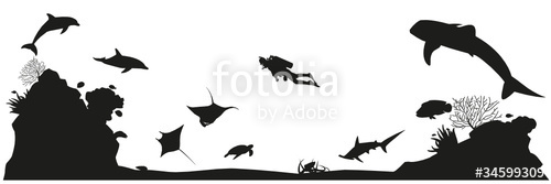 Coral Reef Silhouette at GetDrawings | Free download