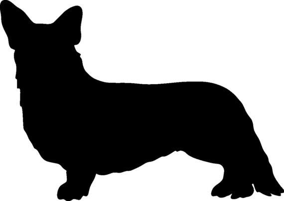 570x404 6 Cardigan Welsh Corgi Vinyl Dog Silhouette Decal By Initialyou