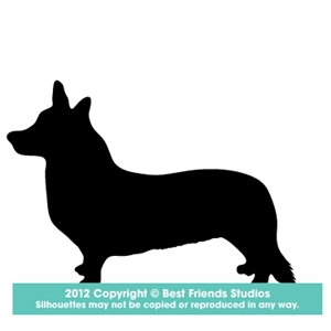 300x300 Welsh Corgi (Cardigan) Dog Silhouette Gifts, Stationery, Address