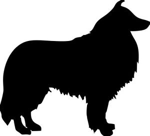 300x272 New Rough Collie Silhouette Sticker Dog Breed Stickers Car Decals