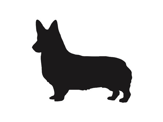 570x428 Corgi Dog V2 Silhouette Custom Die Cut Vinyl Decal Sticker