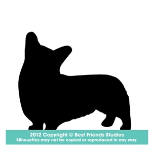 300x300 Welsh Corgi (Pembroke) Dog Silhouette Gifts, Stationery, Address