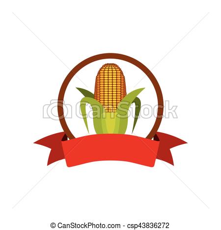 450x470 Label Silhouette Colorful With Corn Vector Illustration Vectors