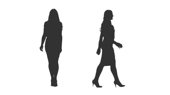 590x332 Silhouette Of Business Woman Walks On Transparent Background By