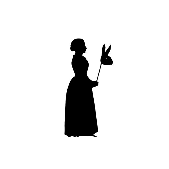 570x570 The Rabbit Masked Ball Silhouette Print Black And White Le