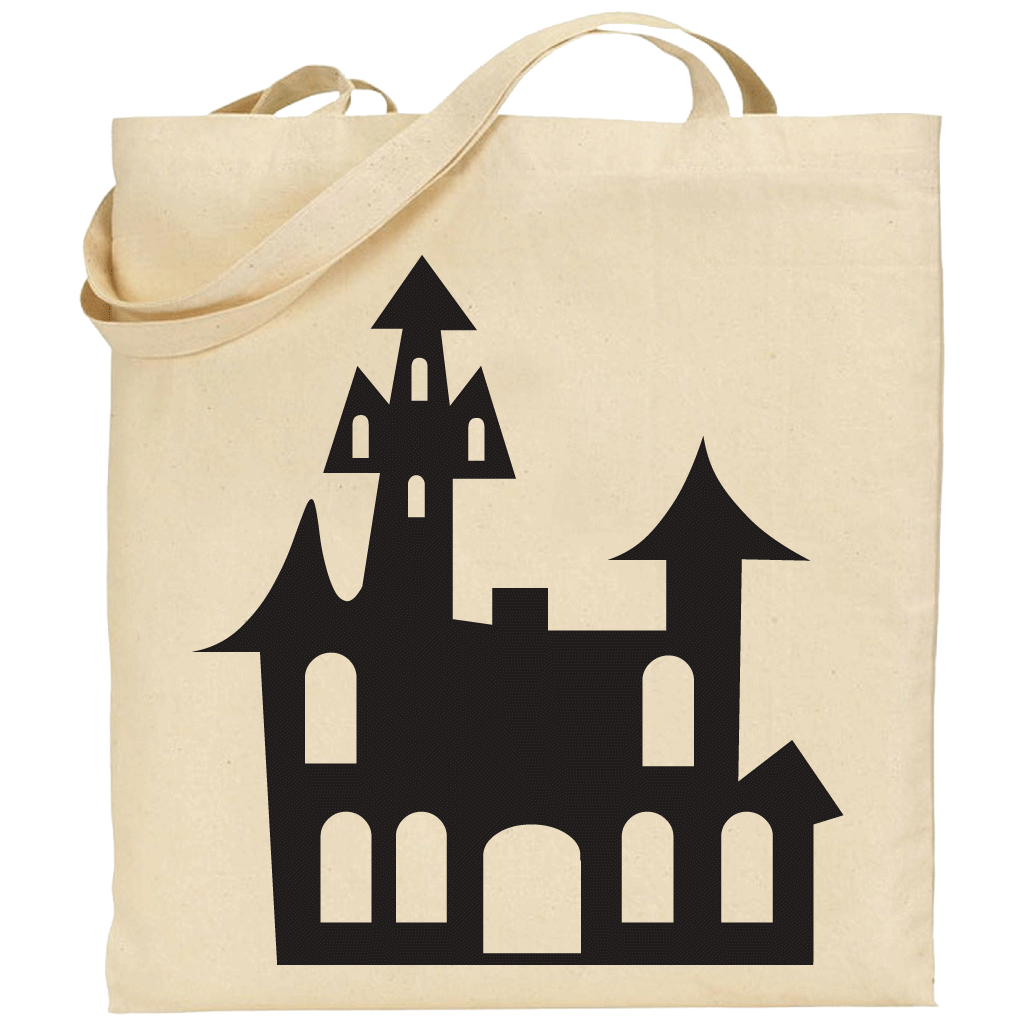 1024x1025 Haunted House Silhouette Tote Bag 100% Cotton Sticker