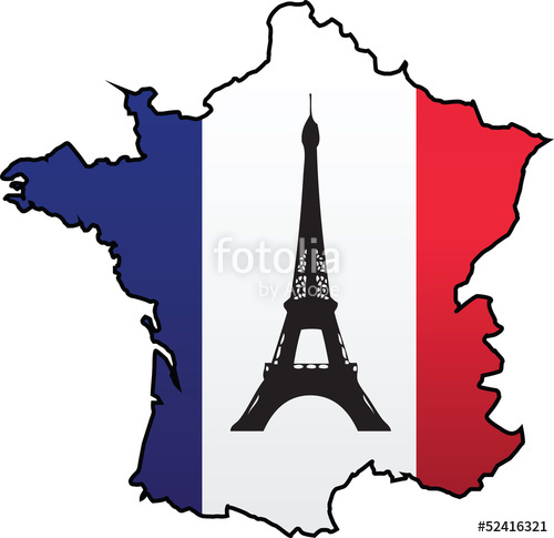 500x485 French Flag Country Silhouette And Symbol Combination Stock Image