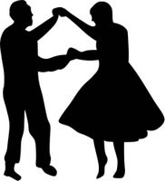 182x200 Country Dancing Silhouette Clipart