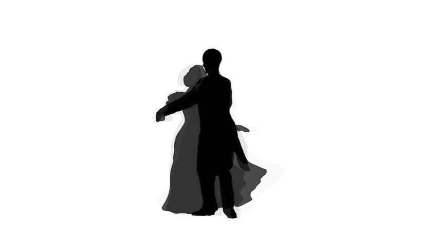852x480 Silhouette Romantic Couple Dancing Classic Dance Stock Footage