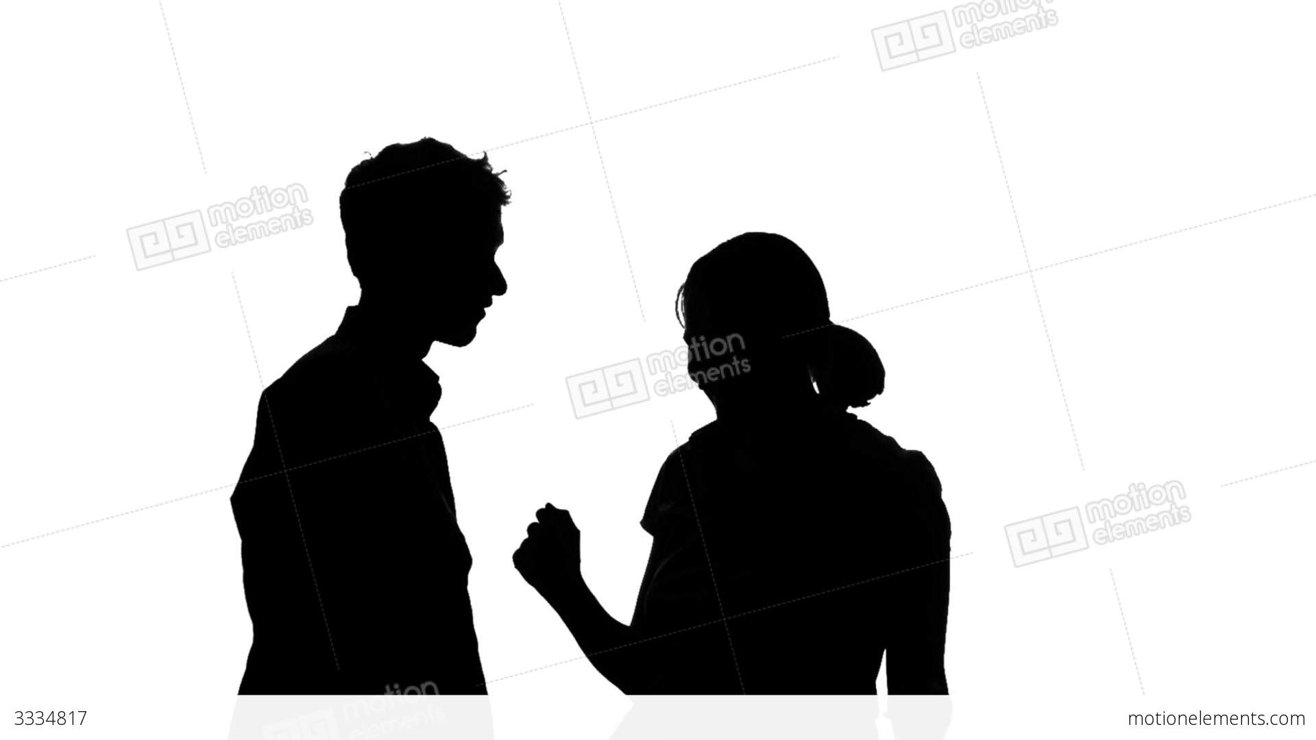 1920x1080 Couple Dancing Silhouette Stock Video Footage 3334817