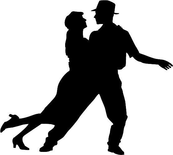 555x497 Couple Dancing Silhouette Die Cut Vinyl Decal Sticker. You