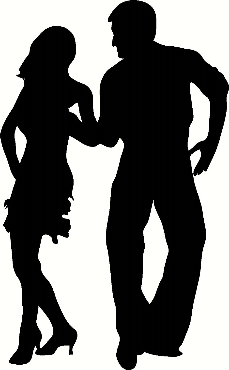 931x1500 Dancing Couple Silhouette Vinyl Wall Art, Rumba, Salsa