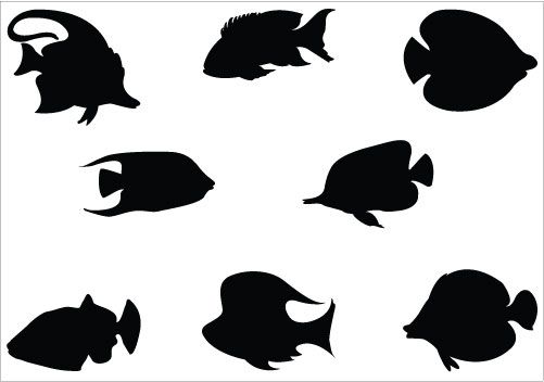 501x352 Awesome Fish Silhouette Vectors Added Here For Fish Graphic Design