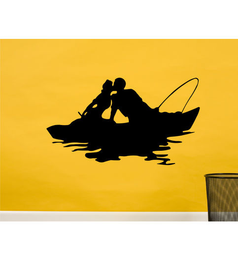 483x530 Buy Heaven Decors Couple Fishing Silhouette Decal Size91x55cm