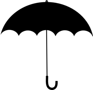 299x288 Free Umbrella Silhouette Clip Art