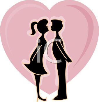340x350 Silhouette Of A Young Couple Having A First Kiss