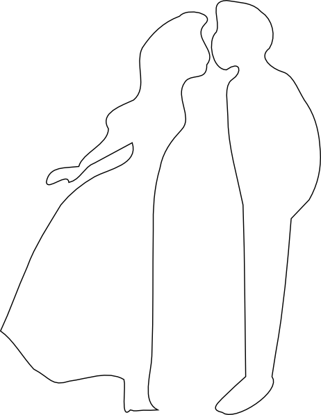 462x597 White Kissing Silhouette Clip Art