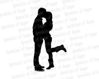 340x270 Silhouette Couple Under Umbrella Printable