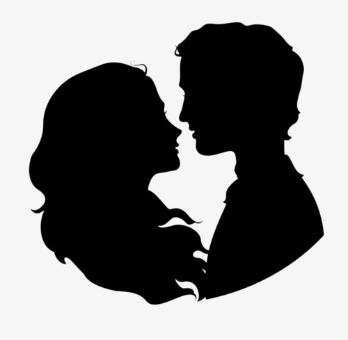 500x489 Couple Silhouette, Black Silhouette, Marry, Father's Day Png