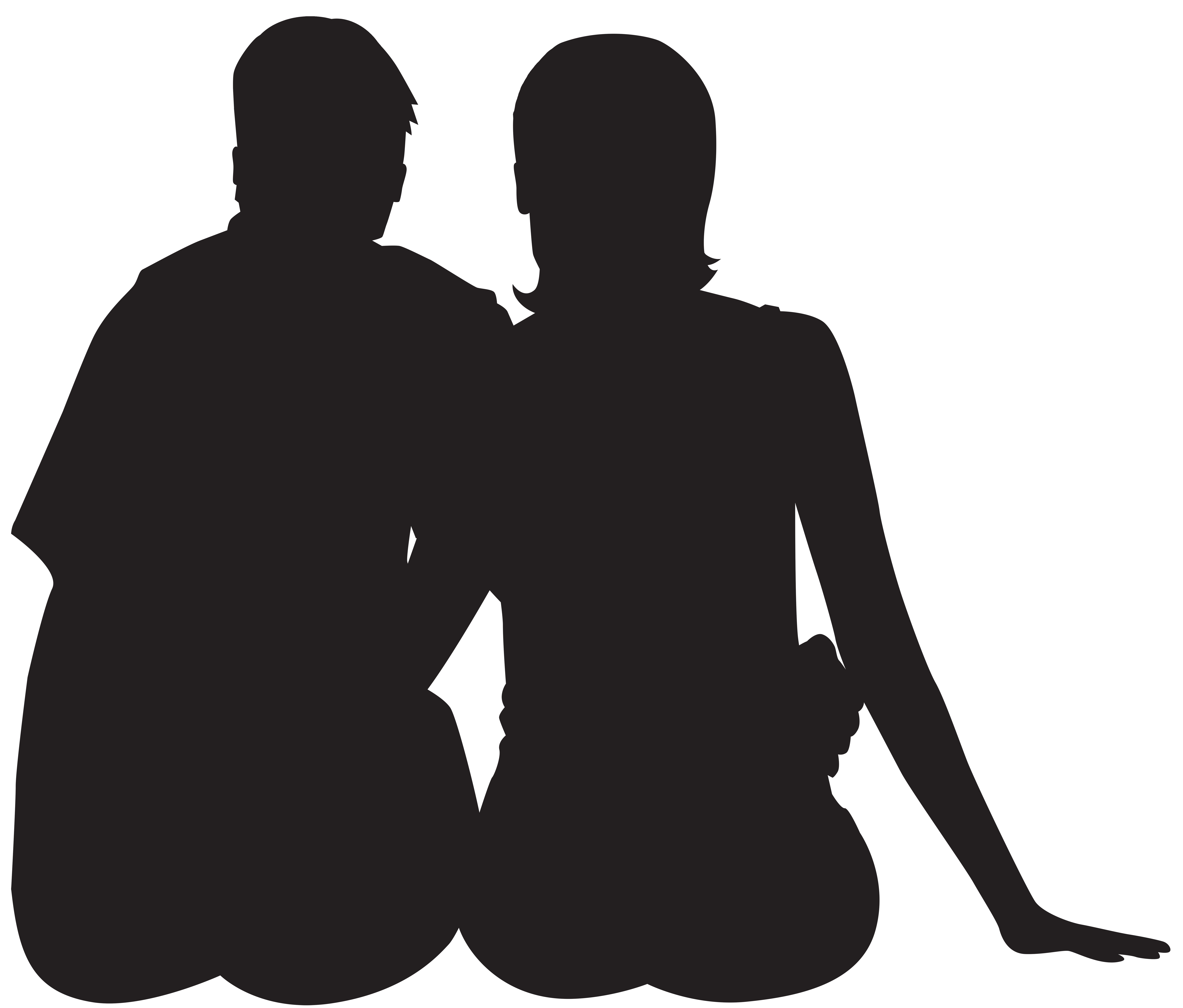 8000x6820 Sitting Couple Silhouette Png Clip Art Imageu200b Gallery