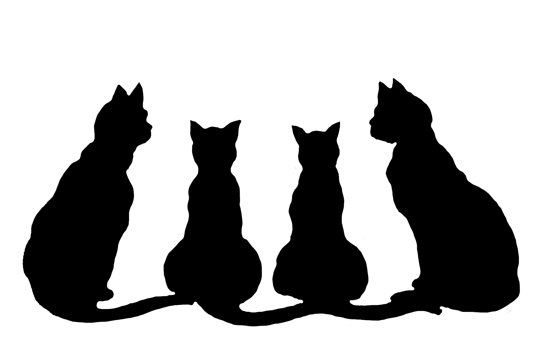 1762x1150 Cat Silhouette Clipart Black And White
