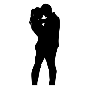 300x300 Romantic Couple Silhouette Minus Ground Clipart, Cliparts