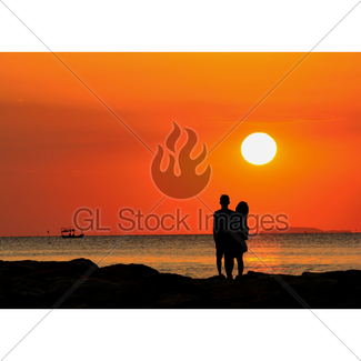 Couple Silhouette Sunset
