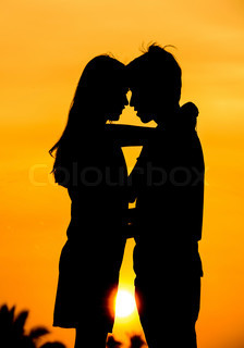 224x320 Silhouette Couple In Love Stock Photo Colourbox