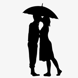 261x261 Couple Silhouette, Lovers, Sketch, Umbrella Png And Vector