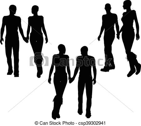 450x402 Eps 10 Vector Illustration Of A Couple Silhouette Eps Vector