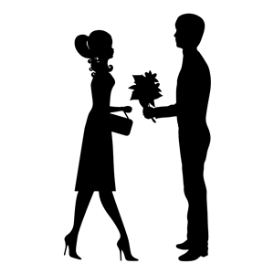 300x300 Romantic Young Couple Silhouette Clipart, Cliparts Of Romantic