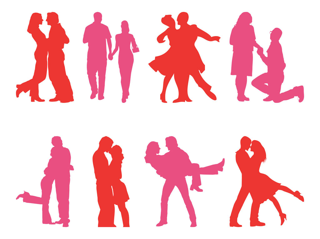 1024x765 Couple Silhouettes Set Vector Art Amp Graphics