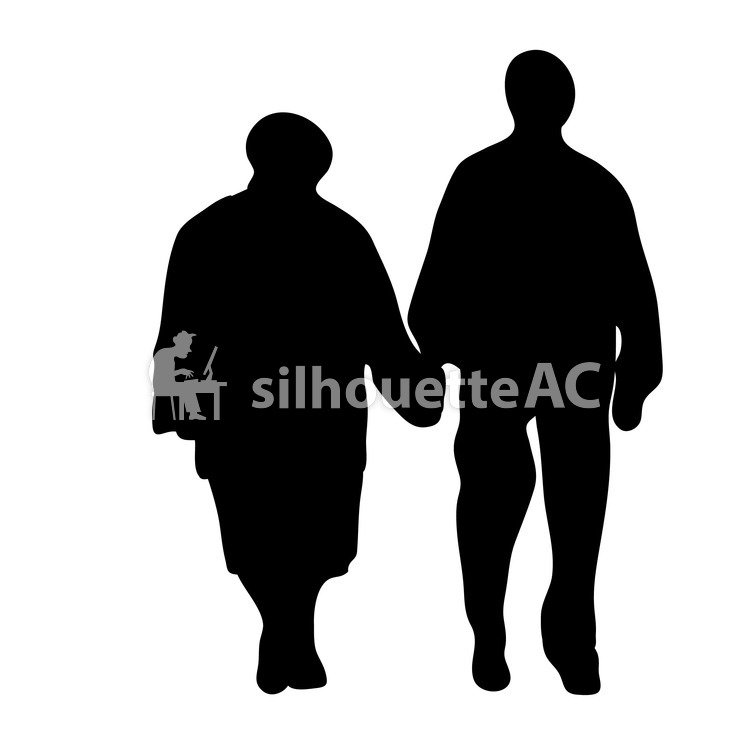 750x750 Free Silhouette Vector Elderly People, Elderly