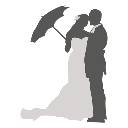 512x512 Wedding Couple With Umbrella Silhouette