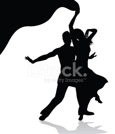 377x440 Dancing Couple Silhouette Stock Vector