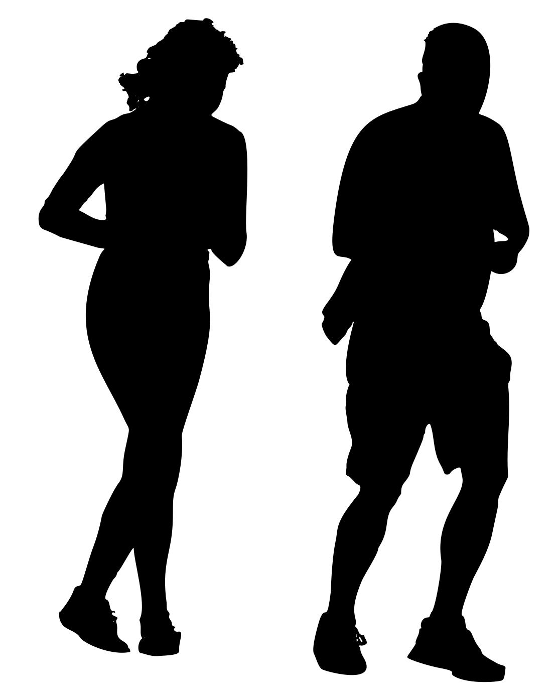 1112x1391 Jogging Couple Silhouette Clipart