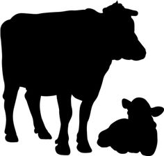 Cow And Calf Silhouette at GetDrawings | Free download