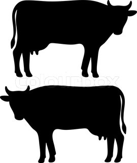 270x320 Goat Cow Animals Calf Isolated White Background Vector Silhouette