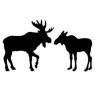 190x190 Moose Silhouettes Premium Clipart