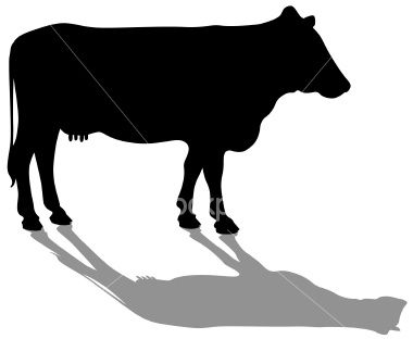 380x312 Silhouette Illustration Of A Cow, Shadow Very Clean