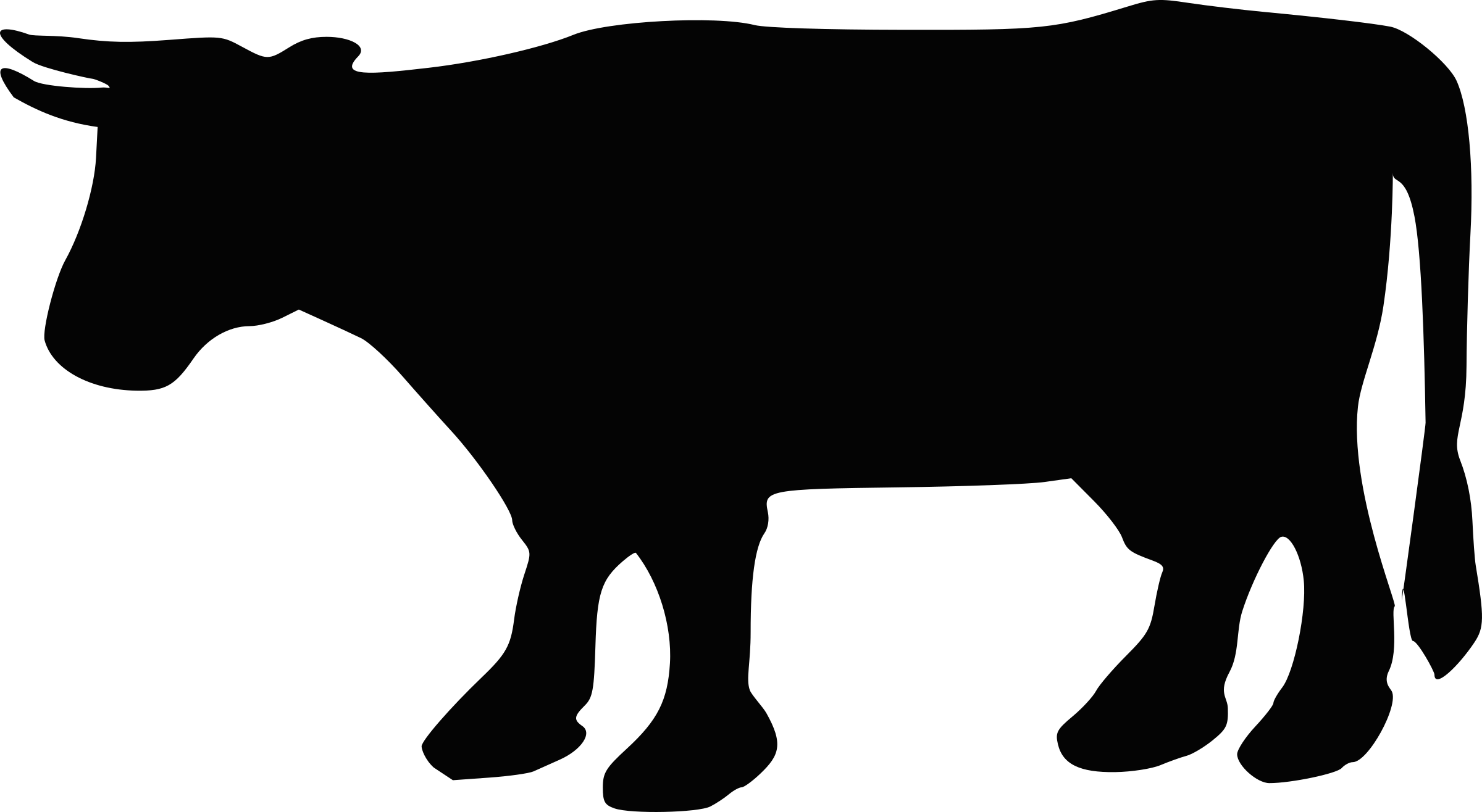 2400x1316 Cow Silhouette 2 Icons Png