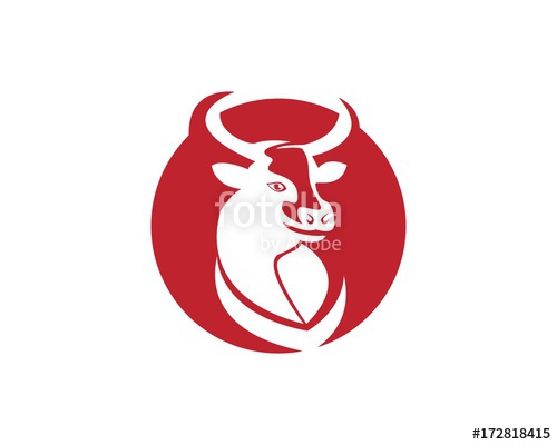 500x400 Cow Head Silhouette Logo Design Icon Template Stock Image