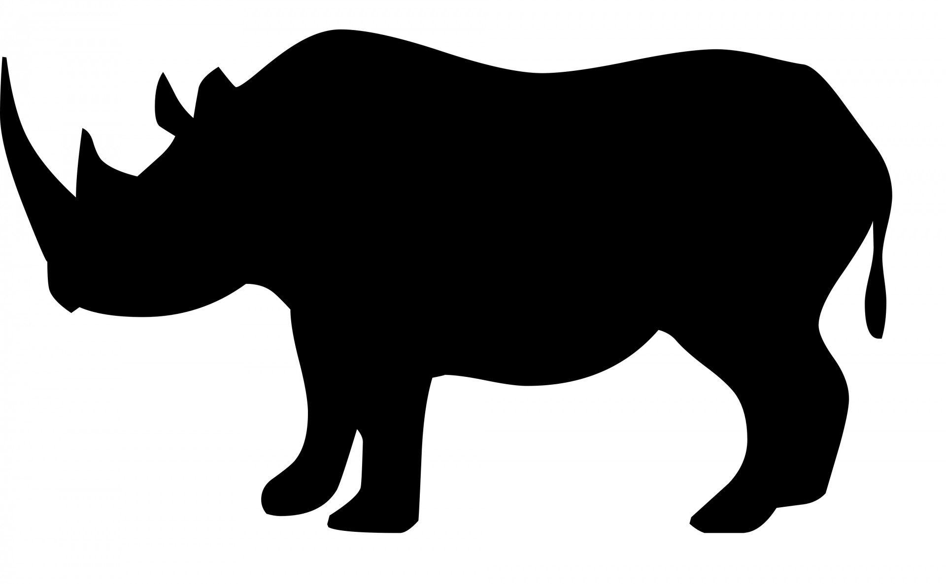 1920x1187 Rhino Clipart Silhouette