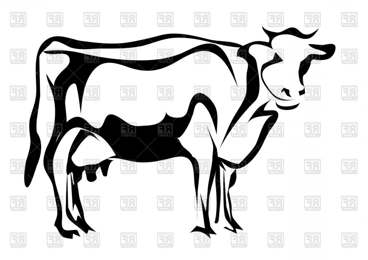 1440x1018 Catchy Silhouette Of Cow Vector Clipart Lazttweet