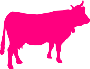 300x231 Pink Cattle Silhouette Clip Art
