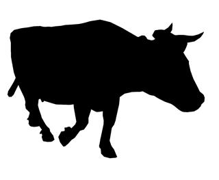 320x263 Cow Silhouette V9 Decal Sticker