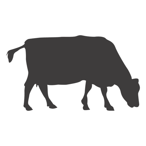 512x512 Cow Grazing Silhouette