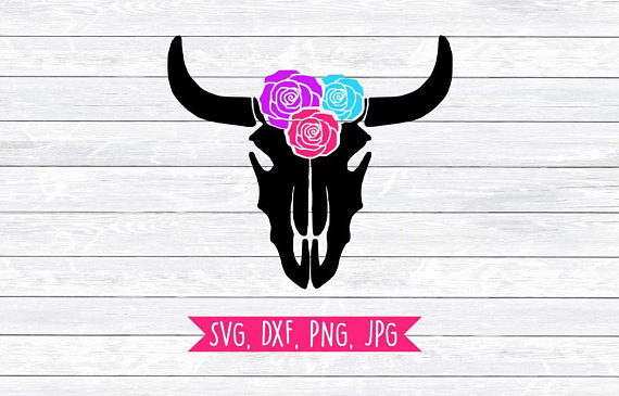 570x365 Cow Head, Svg, Dxf, Png, Files For Silhouette, Cricut, Native