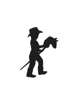 236x337 Little Cowboy Child Silhouette Die Cut For Scrap Booking Or Card