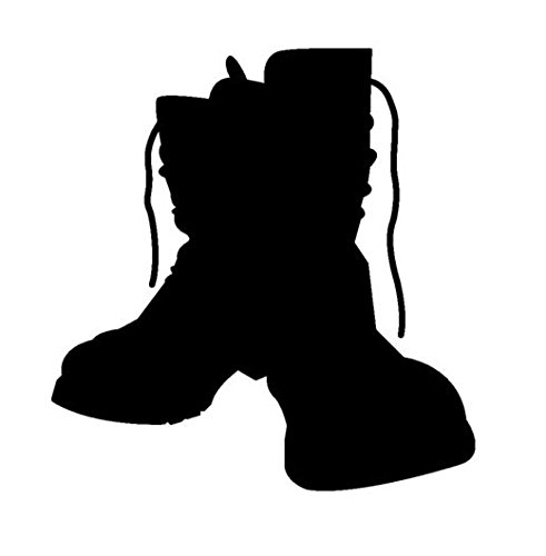 491x500 Military Boots Silhouette Vinyl Decal Window Sticker